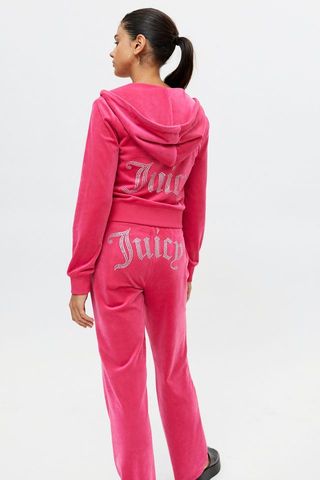 Juicy Couture + Embellished Velour Track Pant