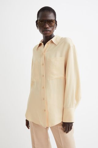 H&M + Oversized Lyocell-Blend Shirt