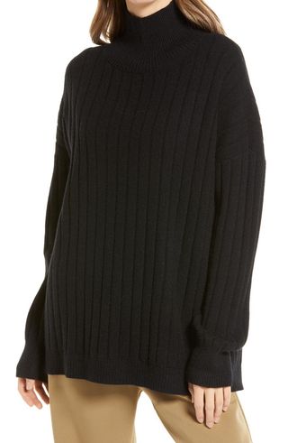 Nordstrom + Mock Neck Cable Tunic Sweater