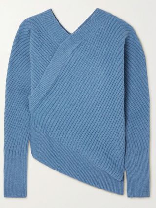 LVIR + Unbalance Asymmetric Ribbed Merino Wool and Cashmere-Blend Sweater