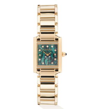 Jacqui Aiche + Vintage Cartier Tank Française 18kt gold watch