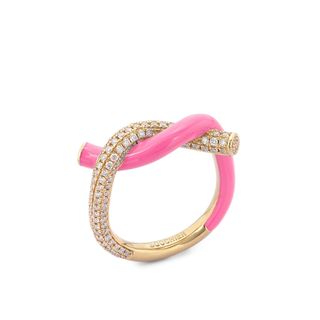 Boochier + Fruit Hoops Ring (Neon Pink Enamel)
