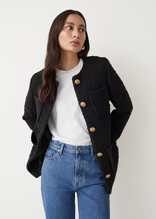 & Other Stories + Gold Button Tweed Jacket
