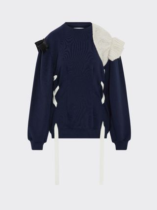 Fanfare Label + Recycled & Organic Cotton Statement Navy Jumper