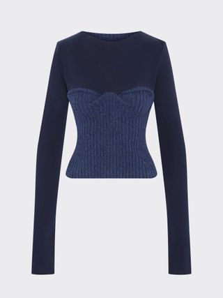 Fanfare Label + Recycled & Organic Cotton Bodice Navy Jumper