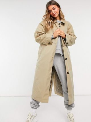ASOS Design + Boyfriend Trench with Quilted Liner