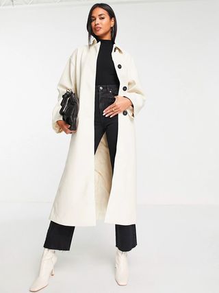 ASOS Design + '90s Faux Leather Trench Coat