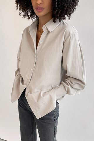 Oak + Fort + Shirt With Wide Sleeves in Beige