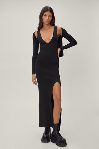 Nasty Gal + Recycled Maxi Dress and Cropped Cardigan Set