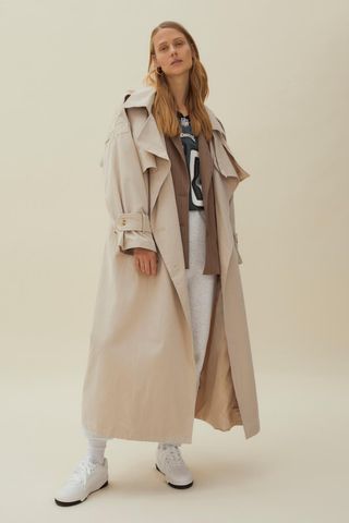 Nasty Gal + Hooded Oversized Belted Trench Coat