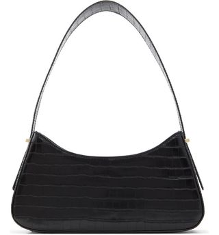 Who What Wear + Giselle Faux Leather Shoulder Bag in Black