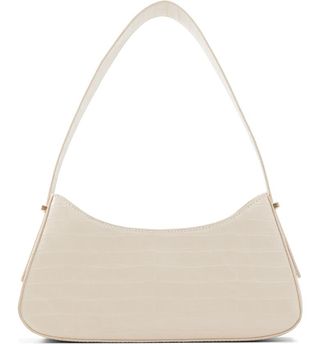 Who What Wear + Giselle Faux Leather Shoulder Bag in Ecru