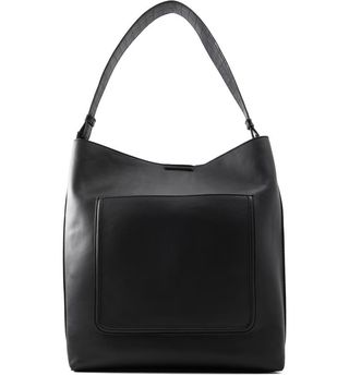 Who What Wear + Carmen Faux Leather Shoulder Bag in Black