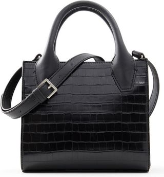 Who What Wear + Sofia Croc Embossed Recycled Faux Leather Tote in Black