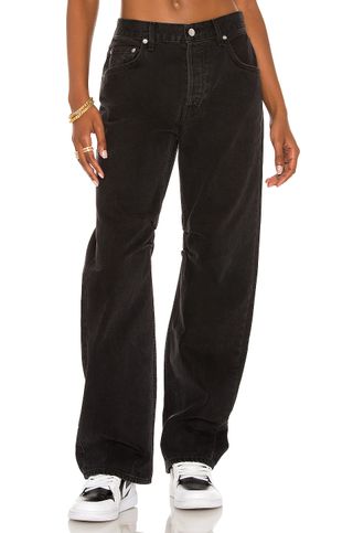Aaliyah x Revolve + Four Page Letter Denim Pant in Washed Black