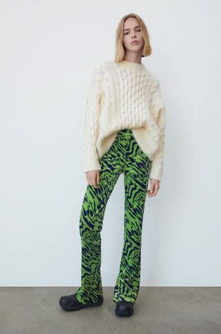 Zara + Flared Velvet Pants