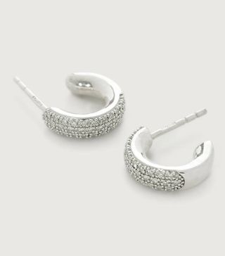 Monica Vinader + Fiji Mini Hoop Diamond Earrings