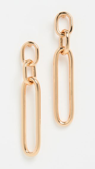 Kenneth Jay Lane + Gold Link Chain Earrings