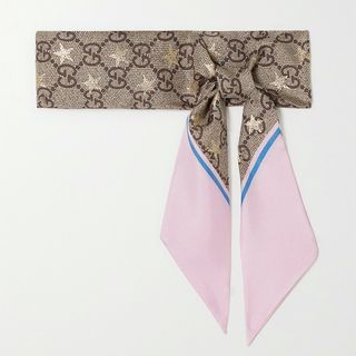 Gucci + Metallic Printed Silk-Twill Scarf