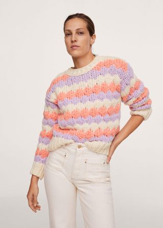 Mango + Printed Knit Sweater