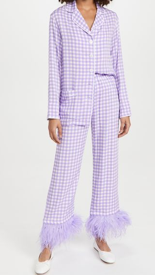 Sleeper + Party Pajama Set With Feathers