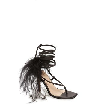 Brother Vellies + Feather Ankle Tie Sandals