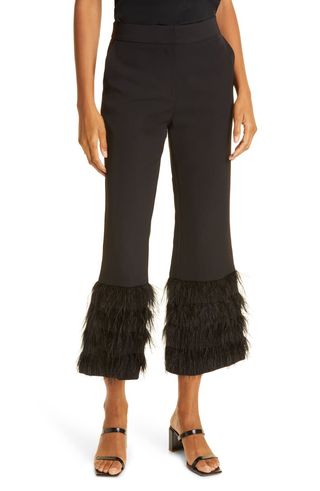 Milly + Valerie Feather Accent Crop Pants