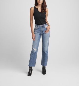 Silver Jeans + Highly Desirable High Rise Straight Leg Jeans