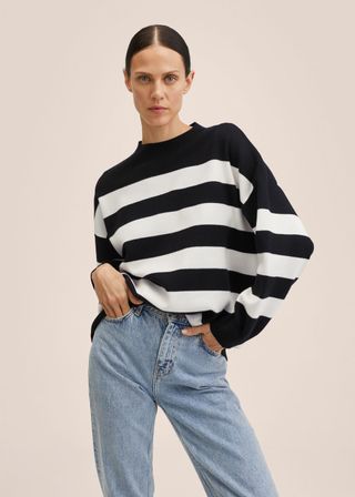 Mango + Striped Knit Sweater