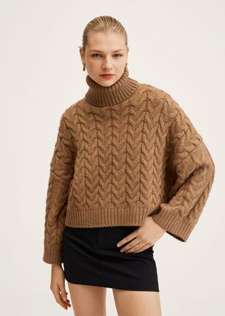 Mango + Knitted Braided Sweater