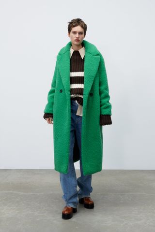 Zara + Faux Fur Coat Limited Edition