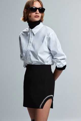 Zara + Jewel Trim Short Skirt