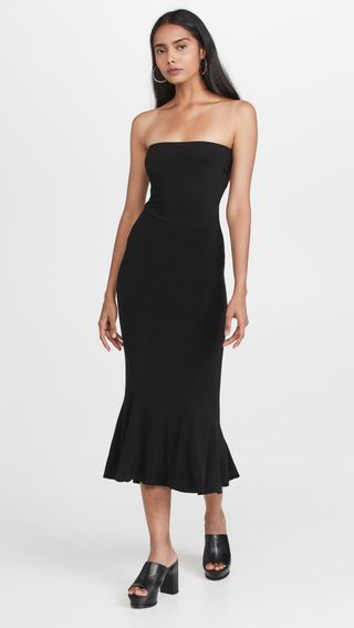 Norma Kamali + Strapless Fishtail Dress