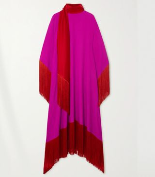 Taller Marmo + Mrs. Ross Fringed Crepe de Chine and Satin Kaftan