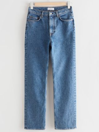 & Other Stories + Favourite Cut Cropped Jeans in Mid-Blue