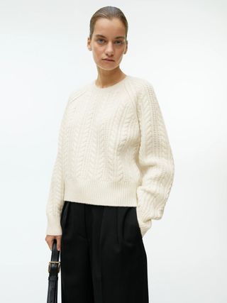Arket + Cable-Knit Wool Trousers