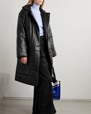 Proenza Schouler + Belted Quilted Faux Leather Coat