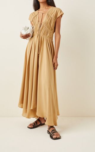 Tove + Flores Pleated Georgette Silk Dress