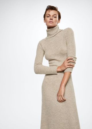 Mango + Knitted Turtleneck Dress