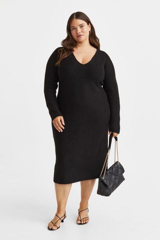 H&M+ + Rib-Knit Dress