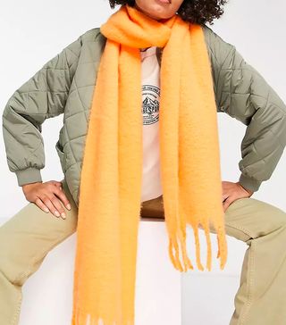 Topshop + Supersoft Chunky Scarf in Orange