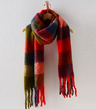 Free People + Piper Plaid Recycled Blend Fringe Scarf