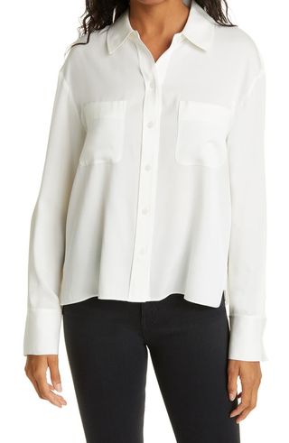 Nordstrom Signature + Silk Button-Up Blouse
