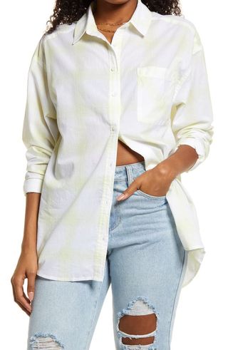 BP + Plaid Button-Up Shirt