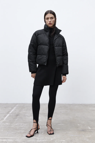 Zara + Water and Wind Protection Cropped Puffer Jacket