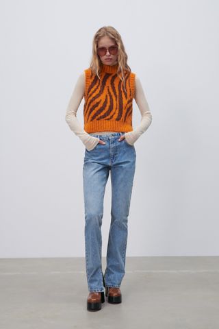 Zara + '90s Slim ZW Jeans With Split Hem