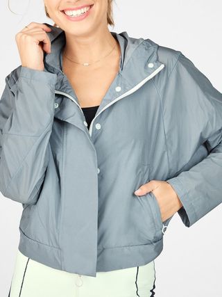 Fabletics + Halle Cropped Hooded Jacket