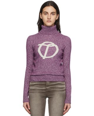 Theopen Product + Purple Kid Mohair Symbol Turtleneck