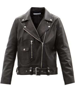 ACNE Studios + Belted Leather Biker Jacket
