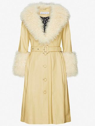 Saks Potts + Foxy Shearling-Trimmed Leather Coat